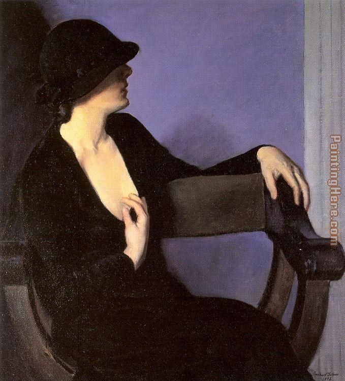 Study of a Woman in Black painting - Bernhard Gutmann Study of a Woman in Black art painting